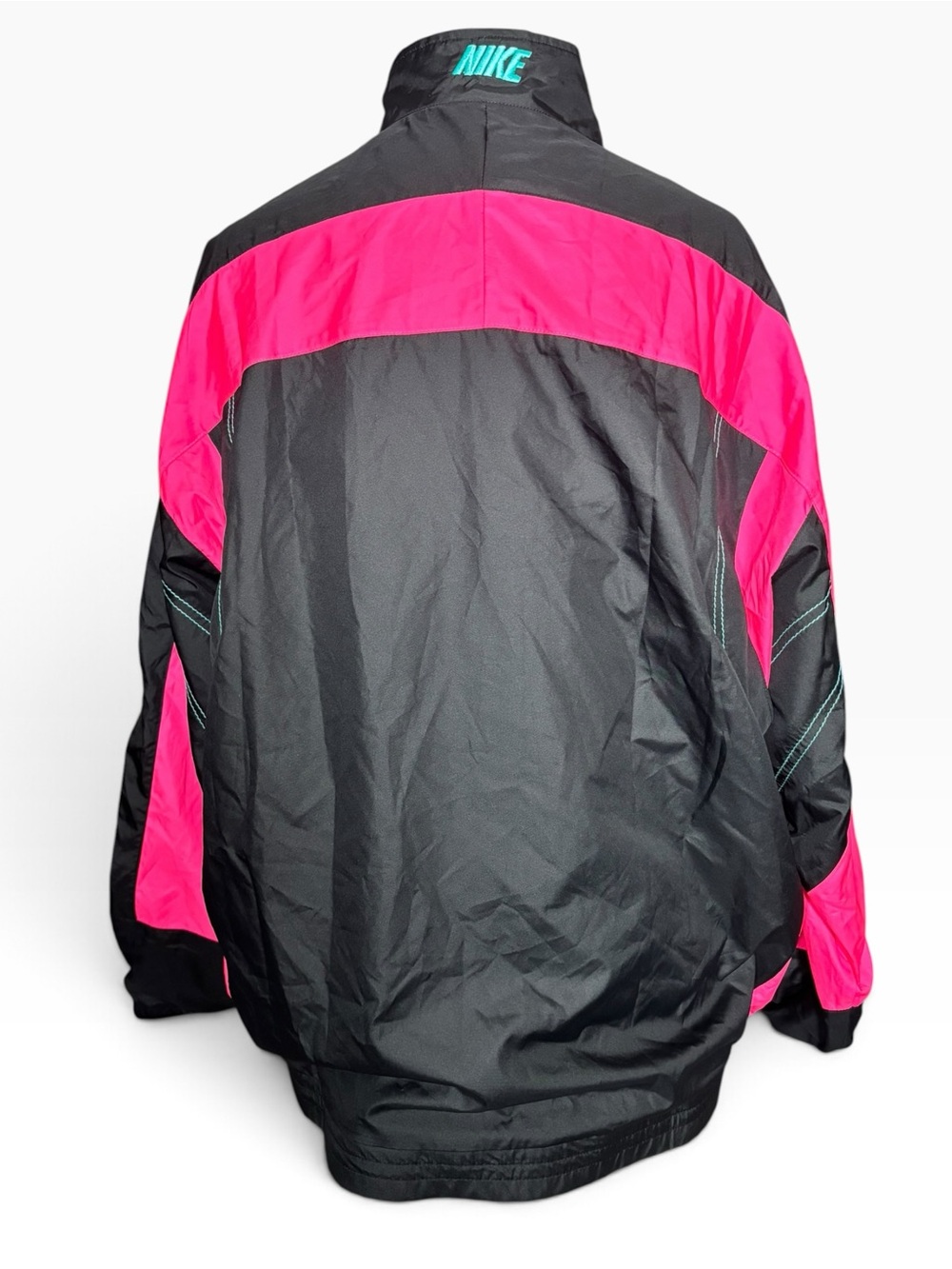 Nike x Atmos NRG Vintage Patchwork Track Jacket Black Pink Jade Sz L - Picture 4 of 6